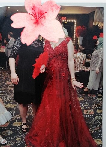 Kırmızı kınalık abiye - Görsel 2