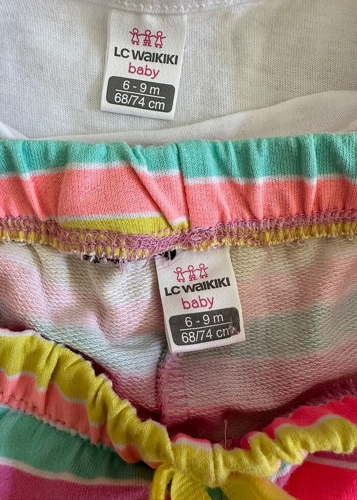 Kız bebek kısa kollu şortlu takım - Görsel 2