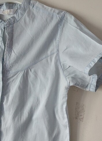 Diğer Buz Mavisi Bayan Gömlek 0 Cotton