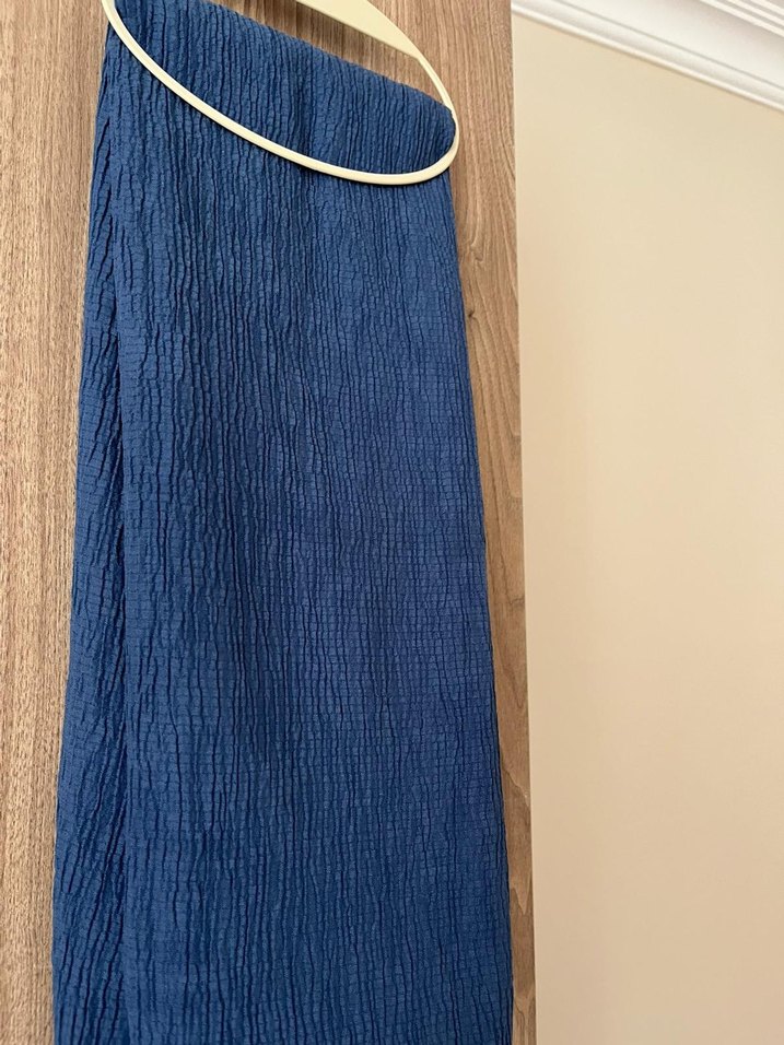 kadın mavi şal - Görsel 3