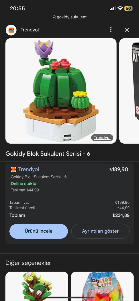 GOKIDY BLOK Sukulent Lego Seti - Görsel 2