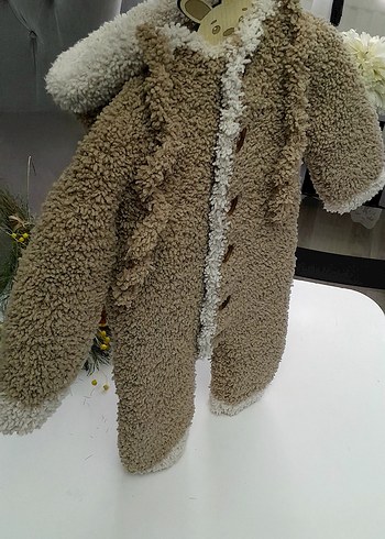 Kahverengi Örgü Yün Bebek Tulumu - Görsel 9