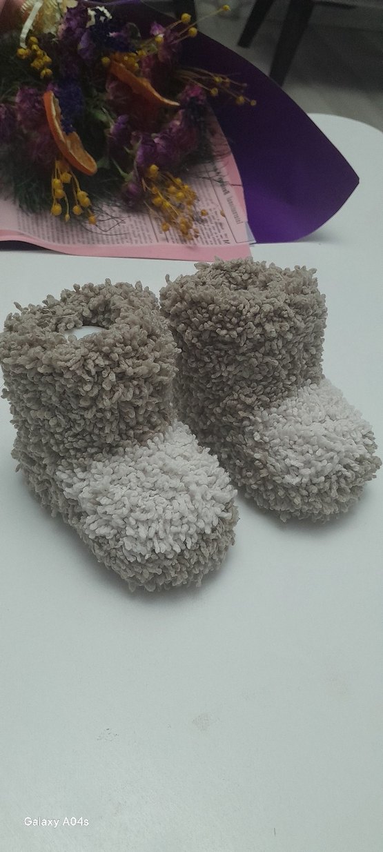 Kahverengi Örgü Yün Bebek Tulumu - Görsel 2