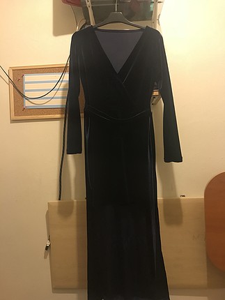 l Beden Kadife elbise