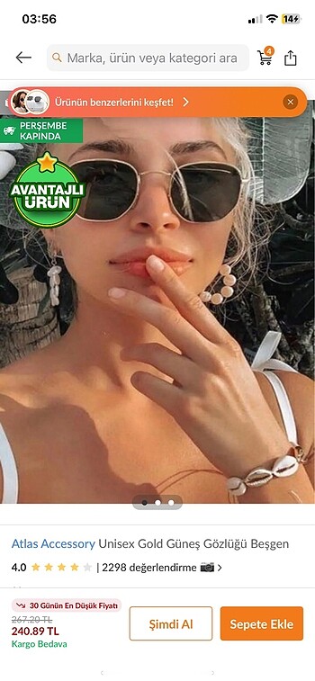 Chanel gold güneş gözlüğü