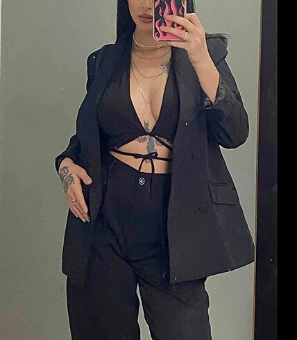 Siyah blazer ceket