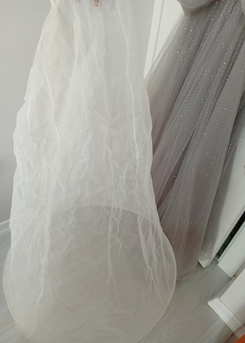 Gri Drapeli Uzun Abiye Elbise - Görsel 9