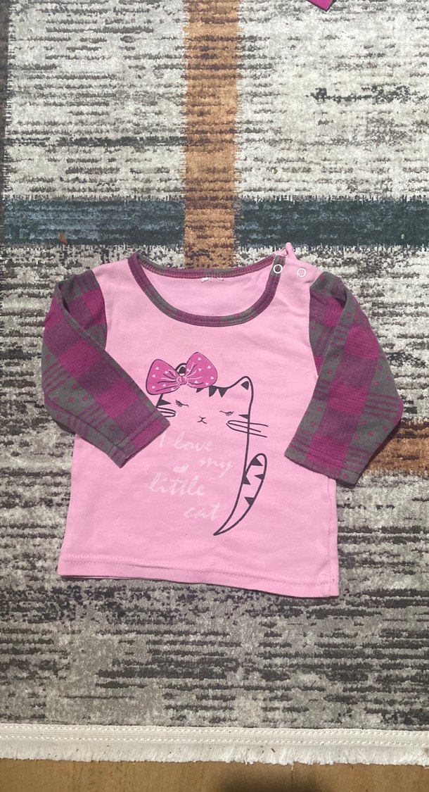 Kız Çocuk Uzun Kollu Örme Triko Tişört - Görsel 2