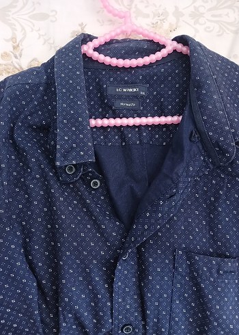 3xl Beden Düğmeli Koyu Mavi Denim Erkek Gömlek