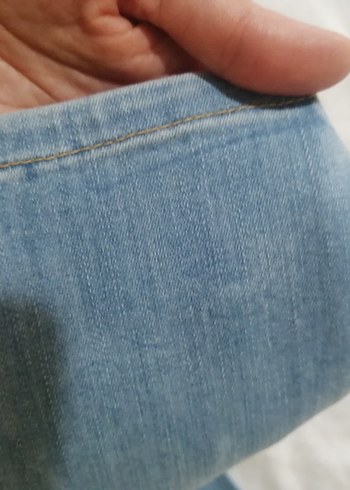 Kadın Mavi Denim Midi Boy Dar Kesim Kot Pantolon - Görsel 4