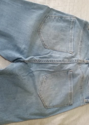 Kadın Mavi Denim Midi Boy Dar Kesim Kot Pantolon - Görsel 9