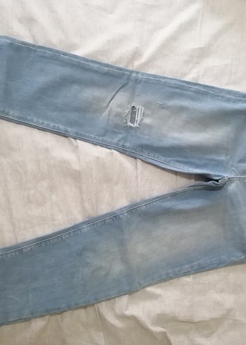 Kadın Mavi Denim Midi Boy Dar Kesim Kot Pantolon - Görsel 8