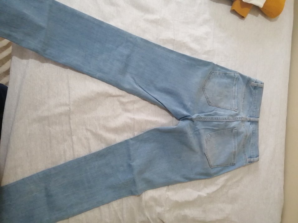 Kadın Mavi Denim Midi Boy Dar Kesim Kot Pantolon - Görsel 5