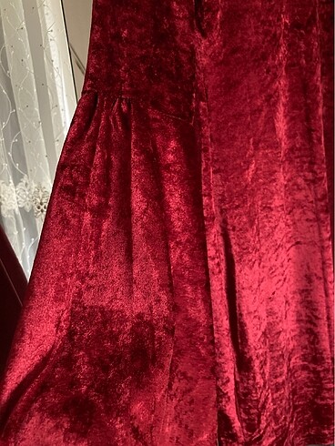 s Beden bordo Renk Bordo kısa abiye elbise