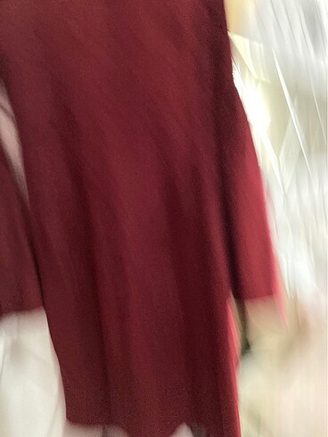 s Beden Bordo kısa abiye elbise