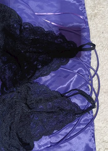 Mor Gotik Dantel Sütyen