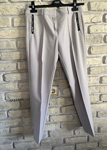 Kadın Gri Regular Fit Kumaş Pantolon