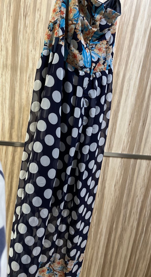 Bohem Çok Renkli Uzun Askısız Elbise - Görsel 2