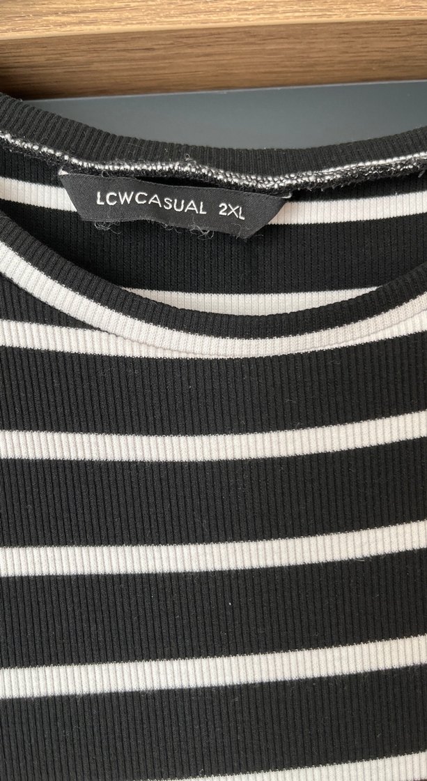 Çizgili Siyah Uzun Kolsuz Elbise - Görsel 2