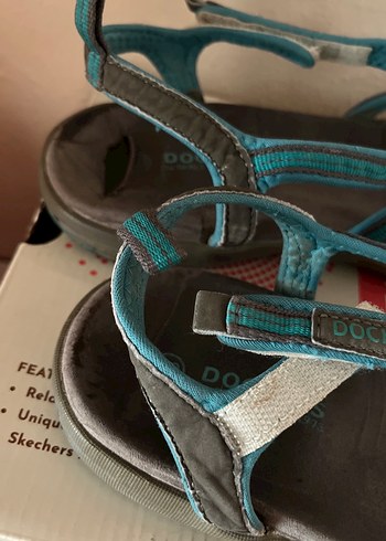 Tokalı Turkuaz Kadın Dolgu Topuk Sandalet - Görsel 2