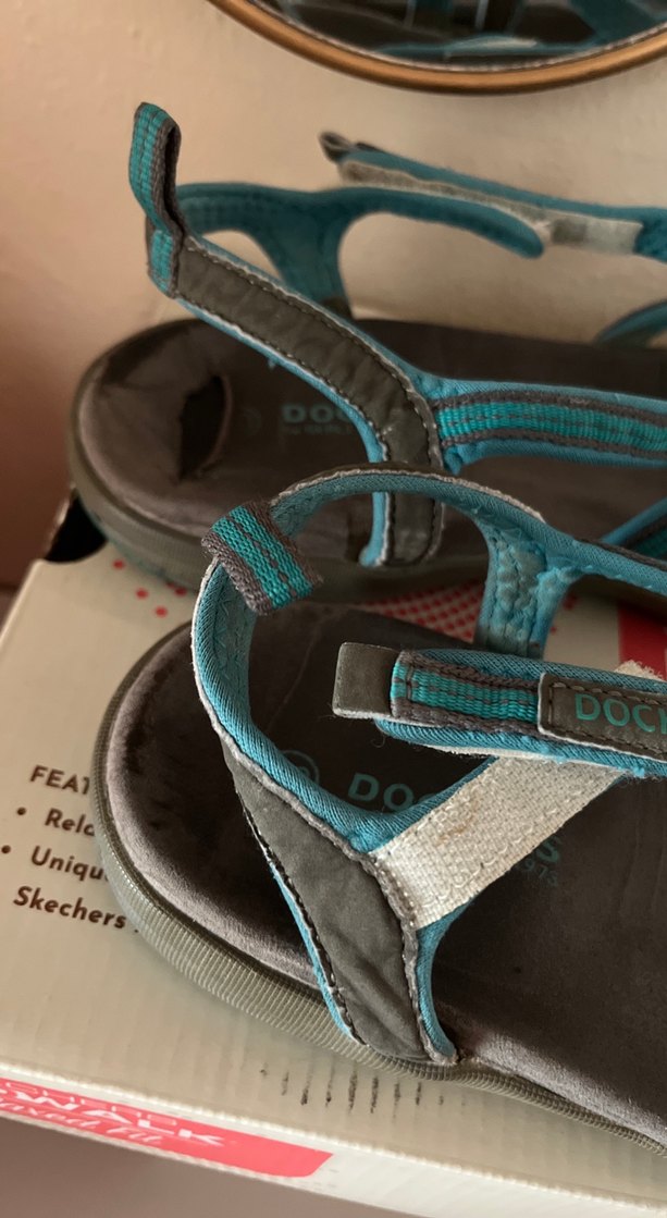 Tokalı Turkuaz Kadın Dolgu Topuk Sandalet - Görsel 2