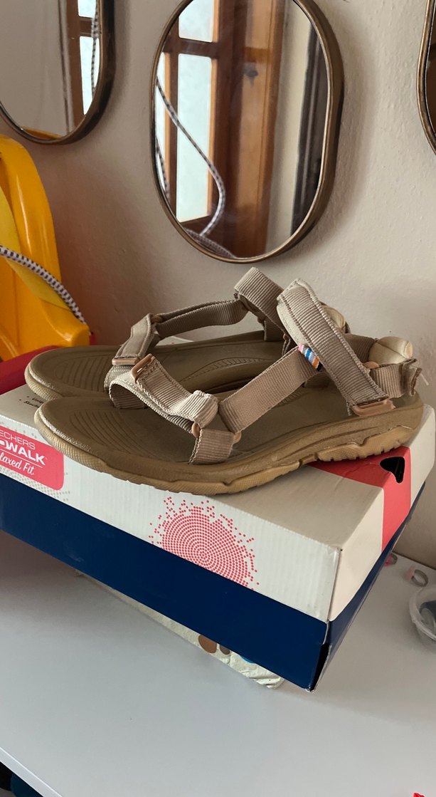 Bej Kadın Dolgu Topuklu Sandalet - Görsel 2