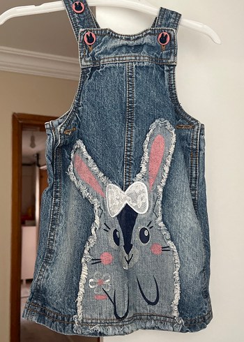 Nakışlı Kürk Detaylı Kız Kot Elbise - Görsel 2