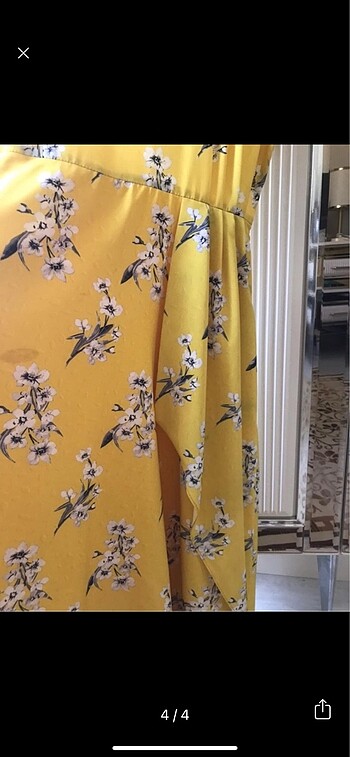 38 Beden sarı Renk Koton günlük elbise