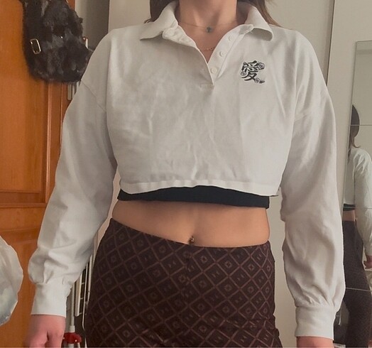 H&M polo yaka crop