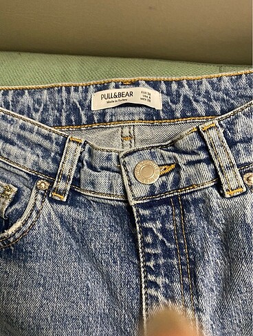 38 Beden mavi Renk Pull bear mom jean