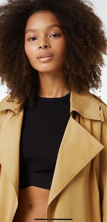 s Beden ten rengi Renk Bershka oversize bej trenchoat