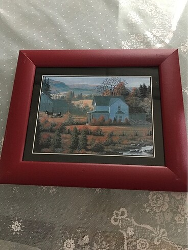 Tasarımcı Tasarım bordo renk çerçeveli Tablo
