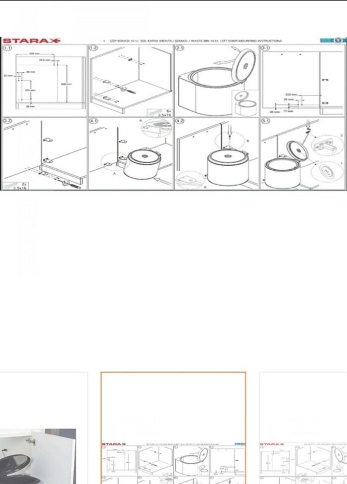 Gri Model dolap içi çöp kovası - Görsel 2