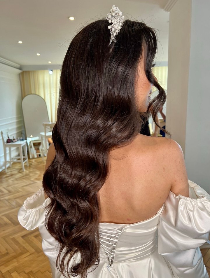 Parlak Beyaz Modern Klasik Prenses Gelinlik - Görsel 3