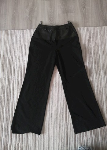Siyah Kadın Kumaş Pantolon Kemerli Regular Fit