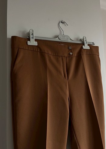 Kahverengi Bej Kadın Kumaş Pantolon - Görsel 2