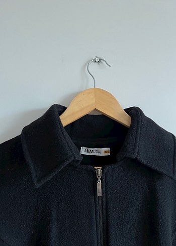 Kadın Siyah Fermuarlı Uzun Kaban - Görsel 2