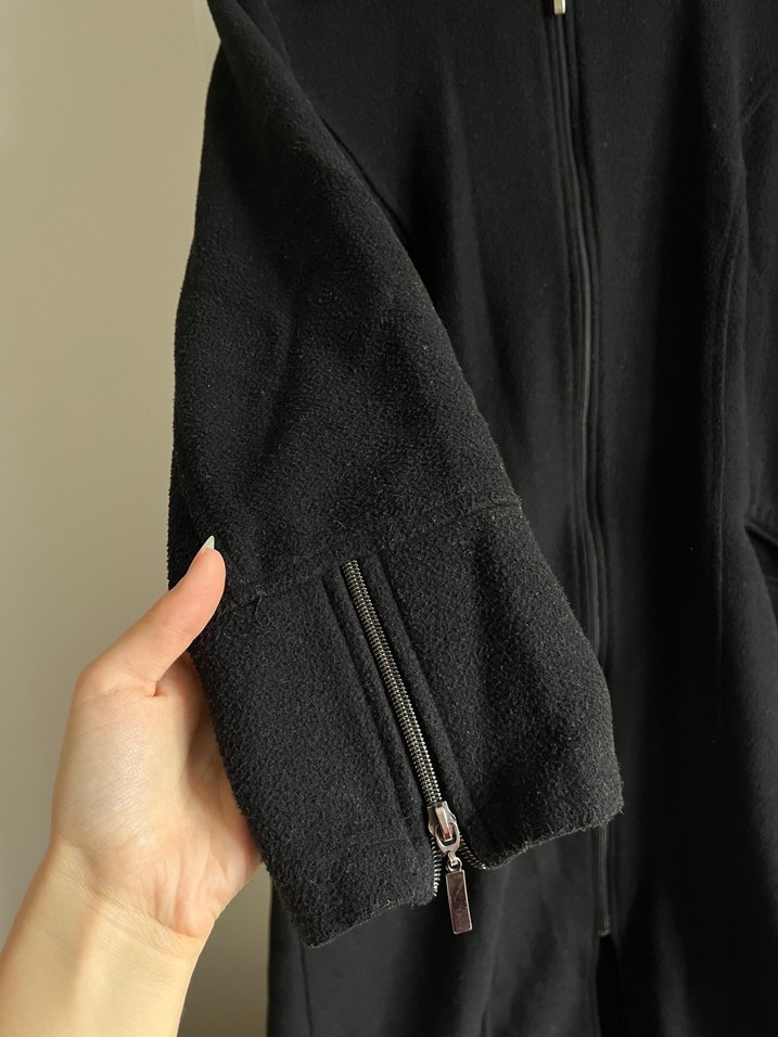 Kadın Siyah Fermuarlı Uzun Kaban - Görsel 4