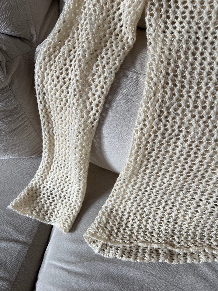 Bohem Stil Örgü Kadın Kazak Krem - Görsel 2