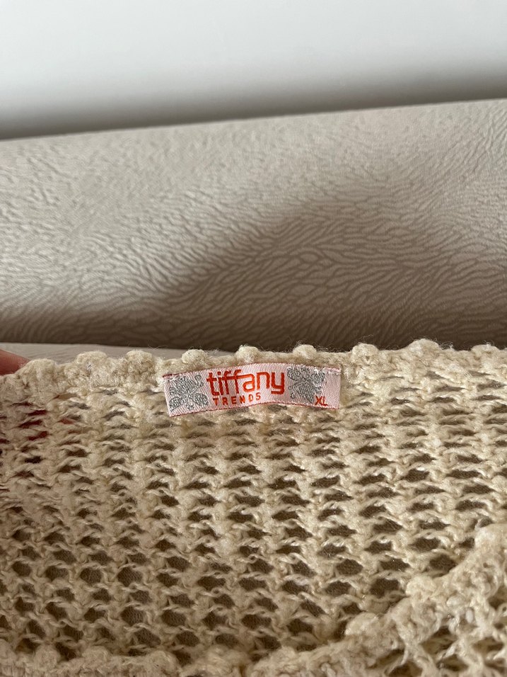 Bohem Stil Örgü Kadın Kazak Krem - Görsel 4