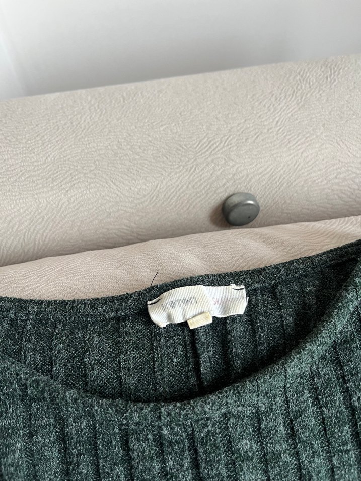 Yeşil Örgü Görünümlü Kadın Triko - Görsel 2