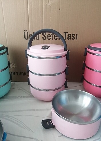 3 KATLI VAKUMLU YEMEK TERMOS SEFER TASI