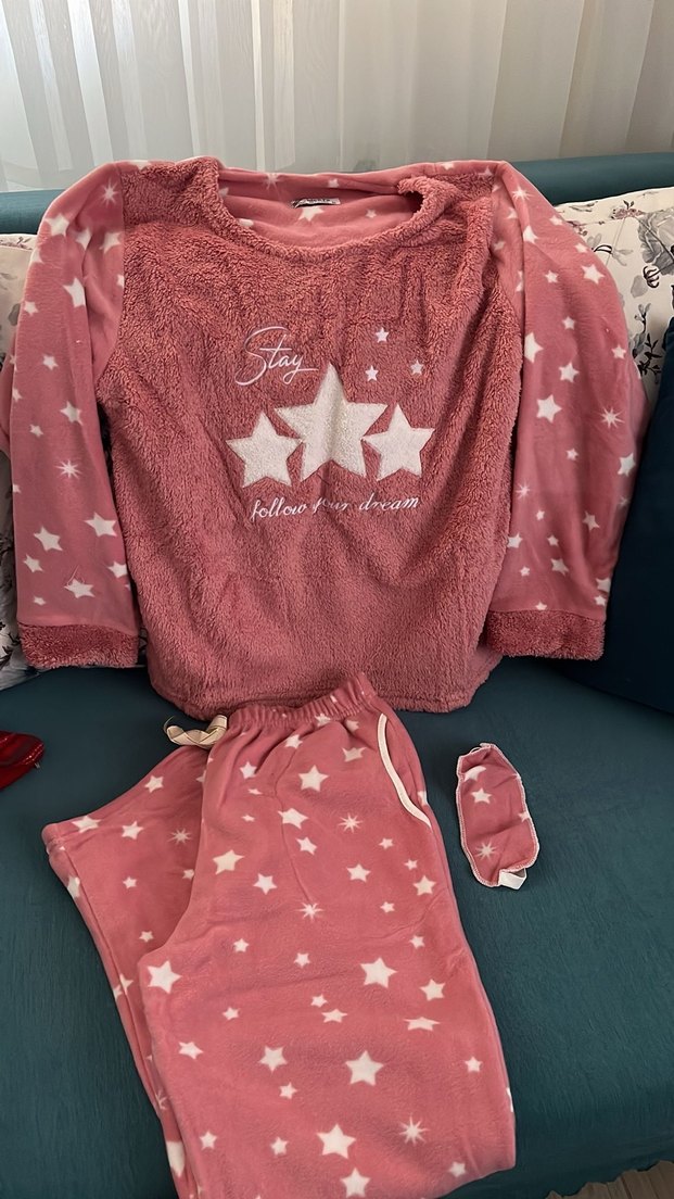 ŞOK FİYAT Yumuşacık Welsoft Polar 3'lü Pijama Takımı-göz bantlı - Görsel 4