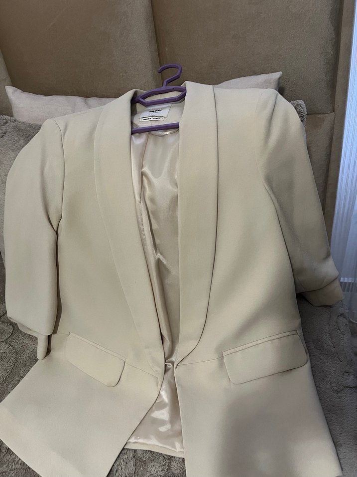 Koton Business Bej Şal Yaka Şık Ceket - Sıfır Ayarında - Görsel 3