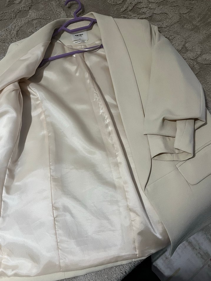 Koton Business Bej Şal Yaka Şık Ceket - Sıfır Ayarında - Görsel 5