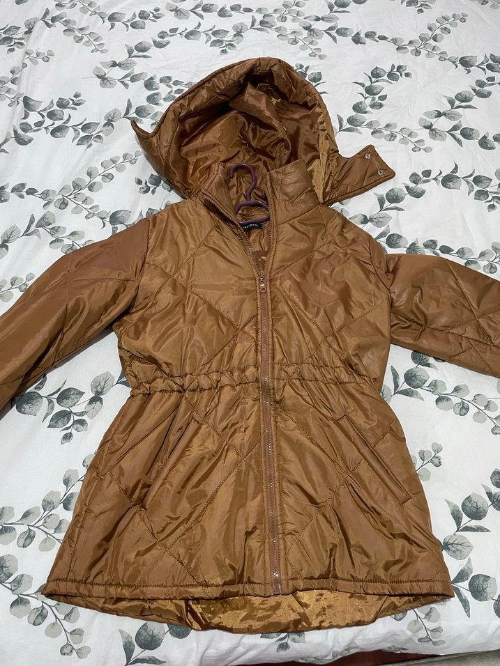 Taba Kapüşonlu Kadın Kışlık Mont - Görsel 3