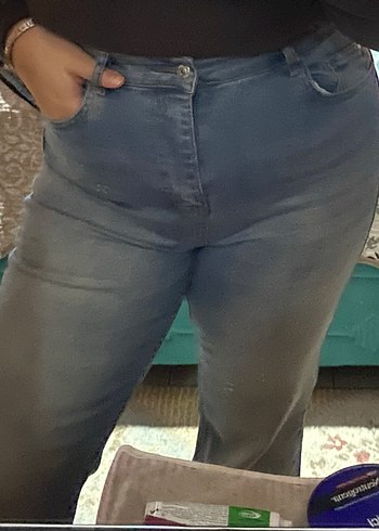 Mavi Kot pantolon trendyolmilla curve 42 beden - Görsel 3