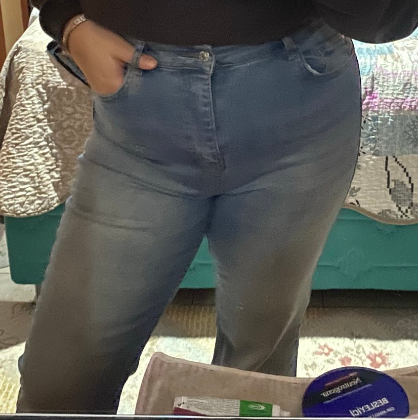 Mavi Kot pantolon trendyolmilla curve 42 beden - Görsel 3