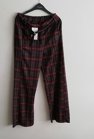 Bordo gri siyah Ekose pantolon etiketli sıfır ürün