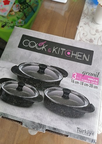 Cook & Kitchen Granit 3'lü Döküm Tencere Seti
